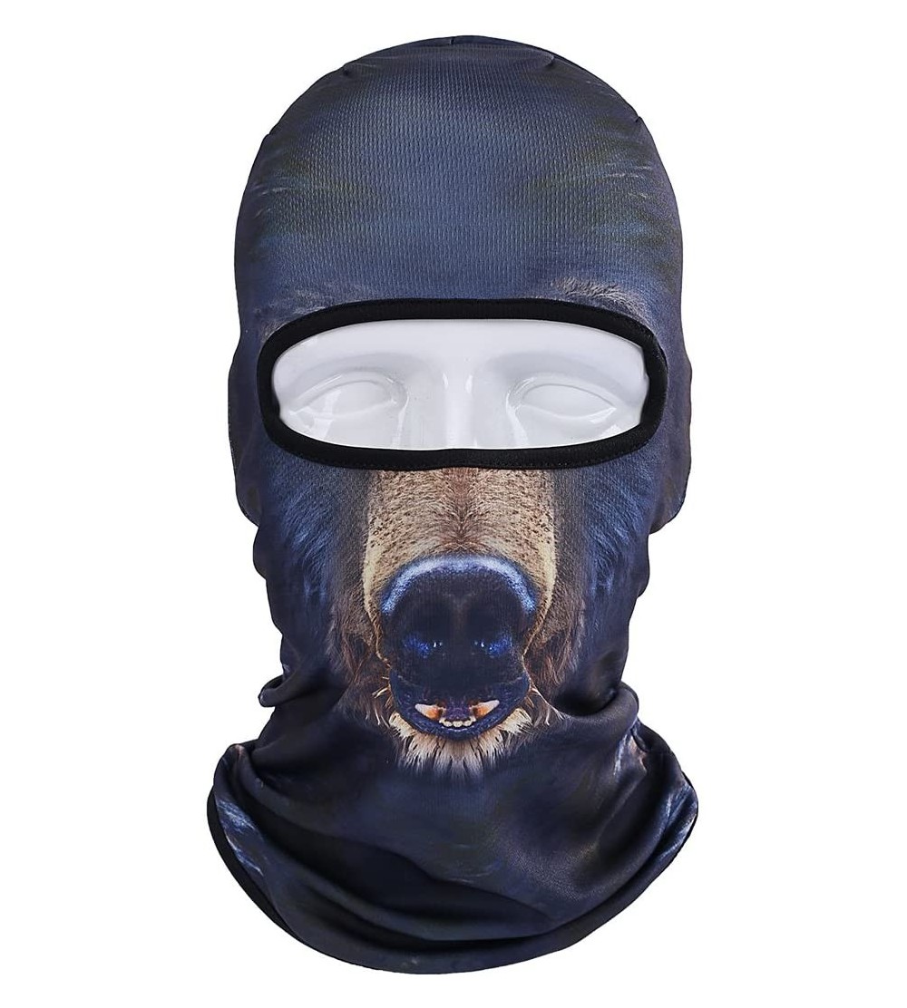 Balaclavas Unisex Animal Face 3D Print Ski Balaclava Full Face Cycling Mask Ski Mask - Dark Navy - CH12NSQ0ABM $12.76