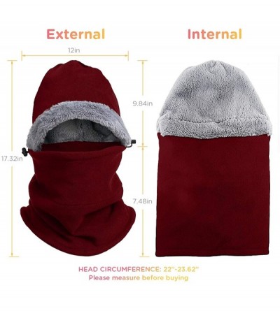 Balaclavas Balaclava Face Mask Winter Cold Weather Fleece Hood Neck Warmer for Men Women - Red - CG1928RM29H $21.68