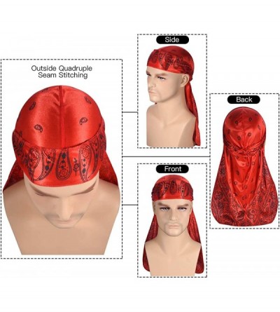 Skullies & Beanies 3PCS Silky Durags Pack for Men Waves- Satin Doo Rag- Award 1 Wave Cap - A-1style Z - CN18TO4HIAD $23.78