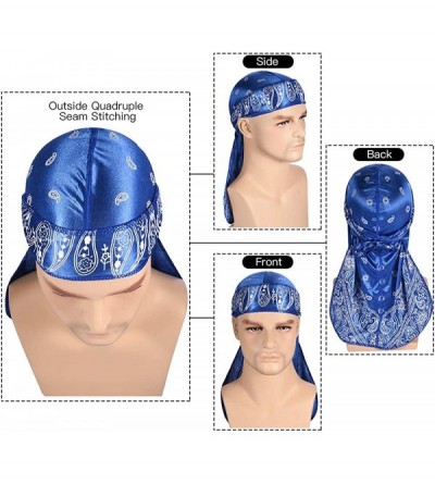 Skullies & Beanies 3PCS Silky Durags Pack for Men Waves- Satin Doo Rag- Award 1 Wave Cap - A-1style Z - CN18TO4HIAD $23.78