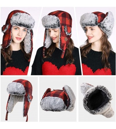 Bomber Hats Unisex Bomber Trapper Earflaps Russian Ushanka Winter Hat Hunting Cap 55-61cm - 89079-orange - CH18ZD49D7S $26.62