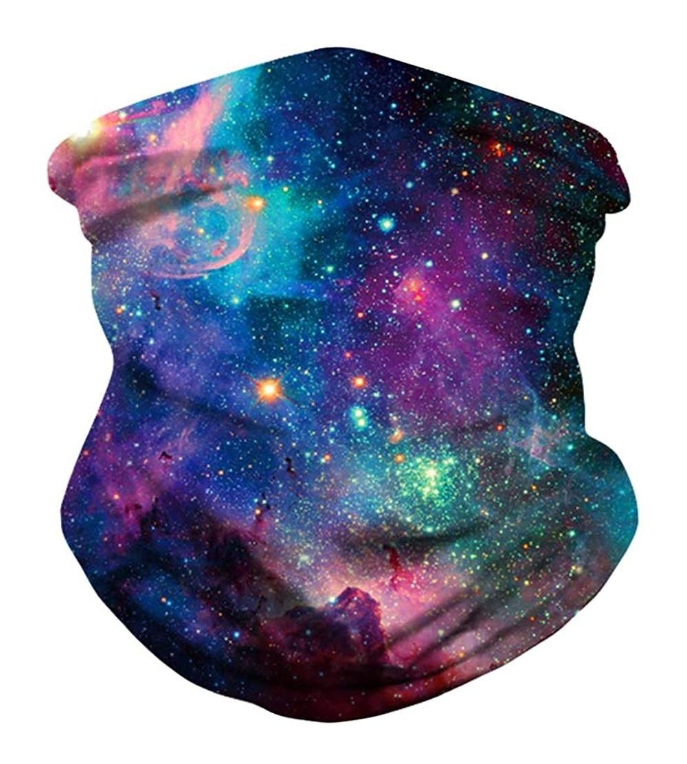 Balaclavas Galaxy Balaclava for Women Men Headband Bandana Head Wrap Scarf Neck Warmer Headwear - Galaxy 1 - C4197RY4W2O $10.40