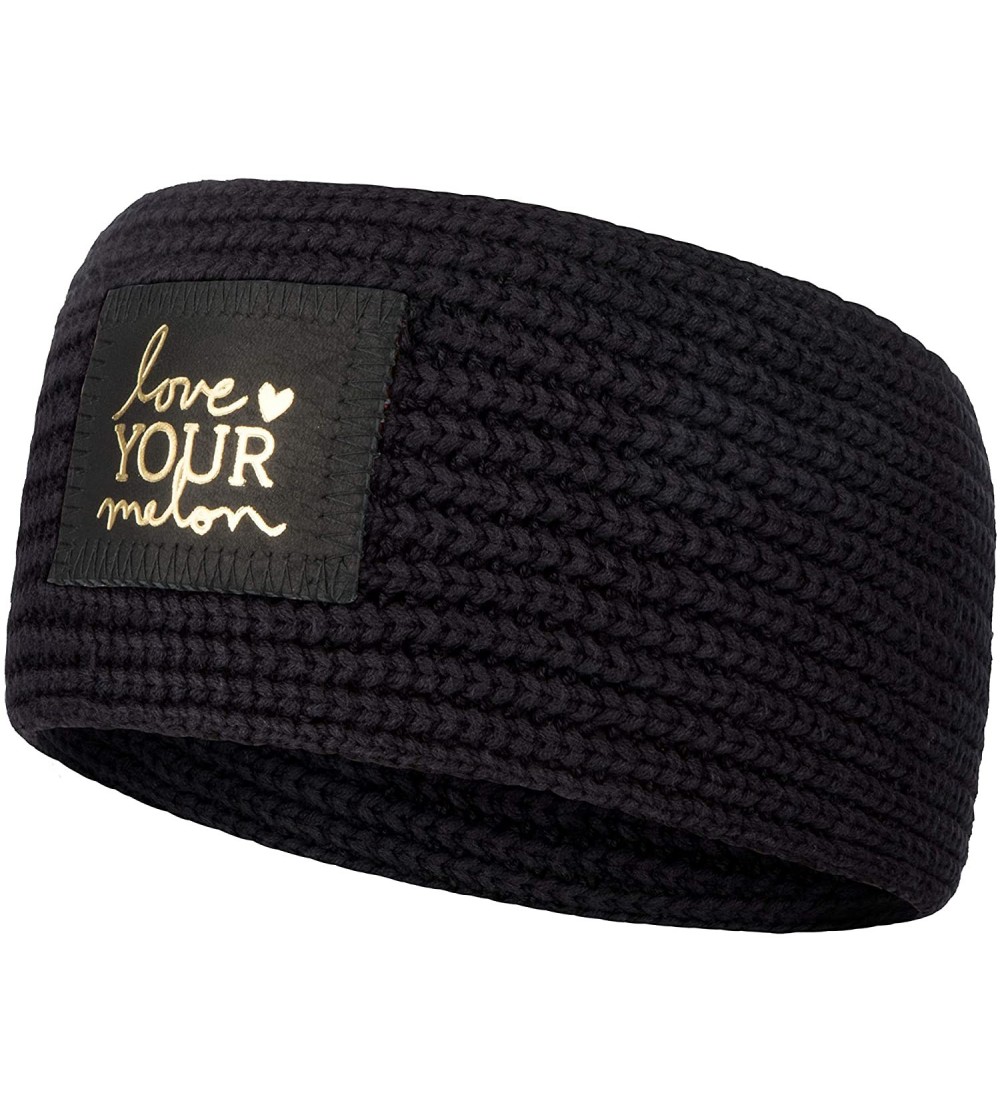 Headbands Knit Headband - Black (Gold Foil) - CL18D758TAD $34.82