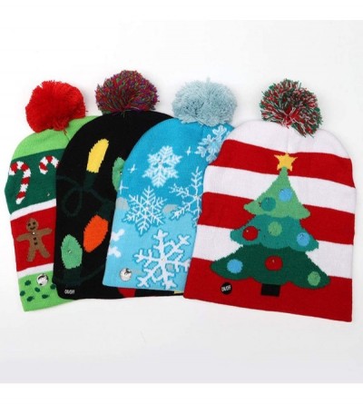 Skullies & Beanies Women Men Crochet Knitted Ball Stripe Stars Winter Warm Beanie Hat Ski Cap - Tree - CB18LH8W4NC $13.61