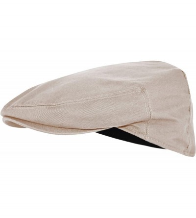 Newsboy Caps Premium Cotton Newsboy Mens Scally Foldable Solid Color Ivy Flat Cap - Khaki - C918UIH5CZW $12.13