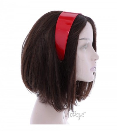 Headbands Red 2 Inch Hard Plastic Headband with Teeth Women and Girls wide Hair band (Motique Accessories) - Red - C111SMY7DL...