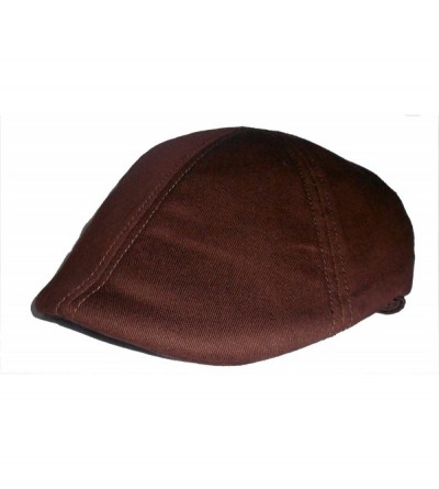 Newsboy Caps Men's 100% Cotton Duck Bill Flat Golf Ivy Driver Visor Sun Cap Hat - Brown - CJ11MOE5G8X $10.52