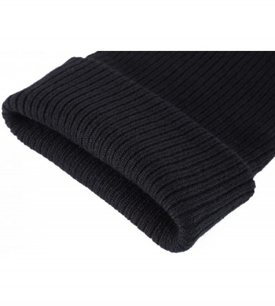 Skullies & Beanies Winter Hats Knitted Slouchy Warm Beanie Caps Unisex Classic Solid Color Hat - Black - CT1863U5RRK $10.14