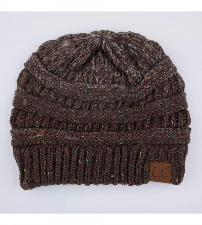 Skullies & Beanies Exclusives Unisex Ribbed Confetti Knit Beanie (HAT-33) - Brown Ombre - CR18SIQZE6D $12.33