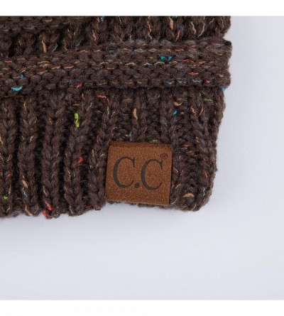 Skullies & Beanies Exclusives Unisex Ribbed Confetti Knit Beanie (HAT-33) - Brown Ombre - CR18SIQZE6D $12.33