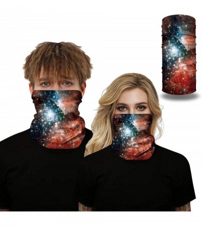 Balaclavas 3D Galaxy Print Seamless Bandana Neck Gaiter Scarf Dust Wind Sun Protection Scarf Neck Balaclava - Orange Galaxy -...