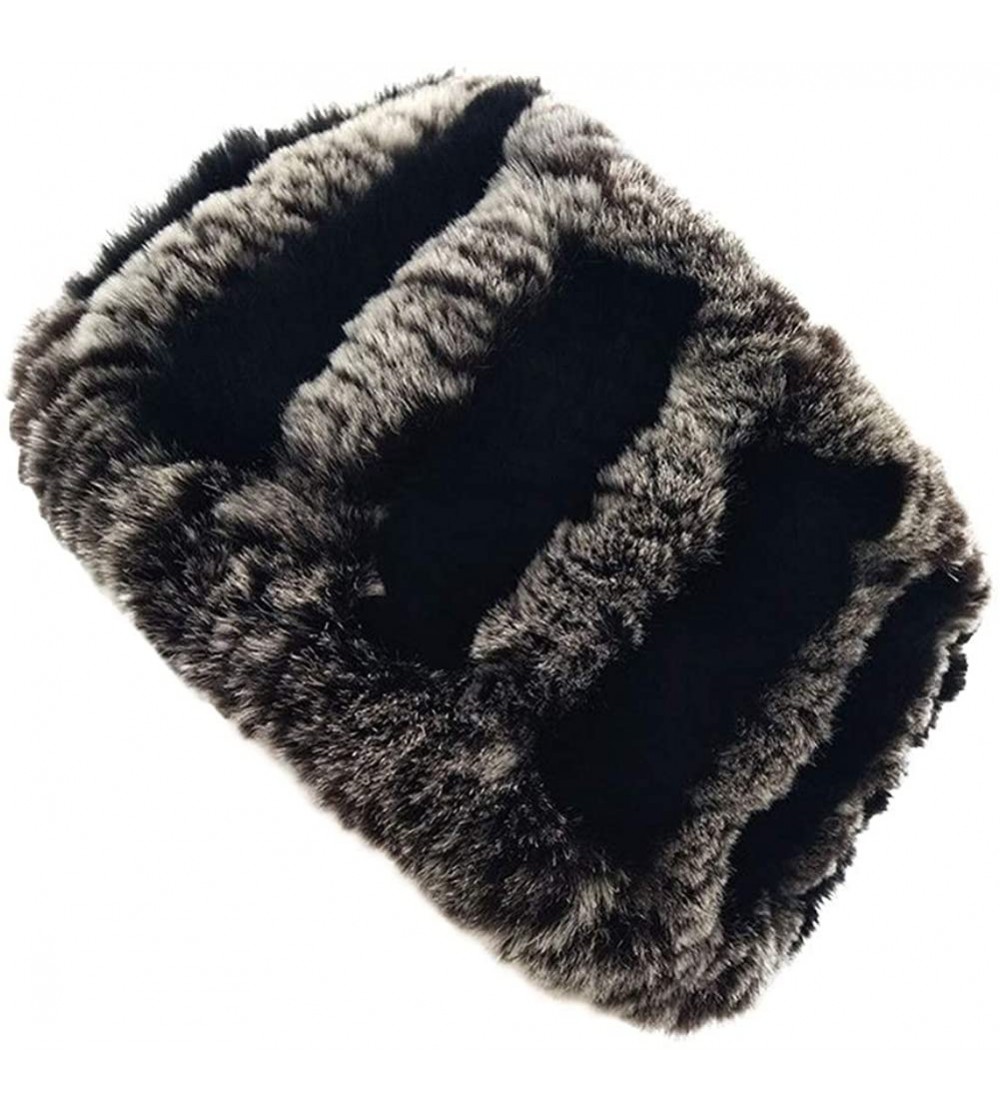 Skullies & Beanies Rabbit Fur Headband Elastic Winter Neck Warmer Fur Ring Cowl Scarf for Women Girls - 6 - CF18LZ9HETH $14.35