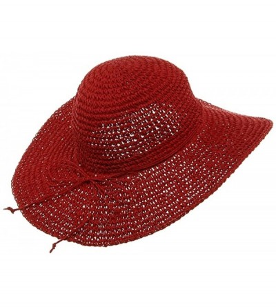 Sun Hats Ladies Hand Crocheted Hats-Red - Red - CP111C6HVXR $14.92