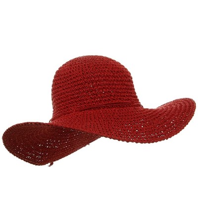 Sun Hats Ladies Hand Crocheted Hats-Red - Red - CP111C6HVXR $14.92