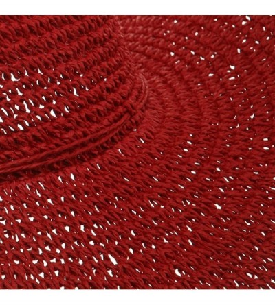 Sun Hats Ladies Hand Crocheted Hats-Red - Red - CP111C6HVXR $14.92