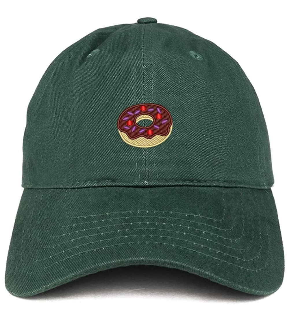 Baseball Caps Donut Embroidered Soft Crown 100% Brushed Cotton Cap - Hunter - C818SO0CI62 $16.29