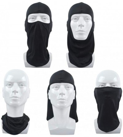 Balaclavas Lycra Balaclava Face Mask Motorcycle Cycling Outdoor Sports 2 Pack - Black - CU18LTSNLWS $8.20