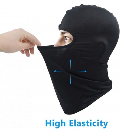 Balaclavas Lycra Balaclava Face Mask Motorcycle Cycling Outdoor Sports 2 Pack - Black - CU18LTSNLWS $8.20