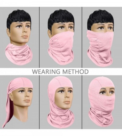 Balaclavas Balaclava Face Mask UV Protection for Men Women Ski Sun Hood Tactical Masks - Pink - CE18QHLZMXA $9.87