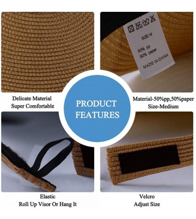 Visors Clip On Visor Womens Summer Sun Beach Hat UV Protection Sports Outdoor Wide Brim - Brown - CI194QQ84C5 $13.11