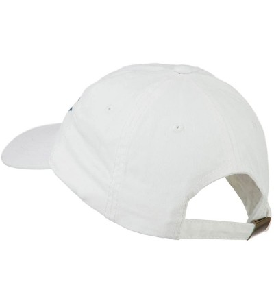 Baseball Caps Wording of Pawpaw Embroidered Washed Cap - White - CE11KNJE4TD $22.96