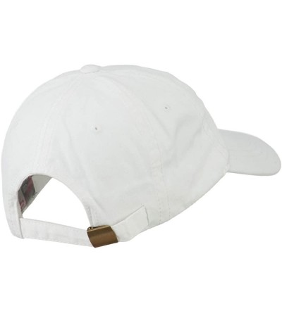 Baseball Caps Wording of Pawpaw Embroidered Washed Cap - White - CE11KNJE4TD $22.96