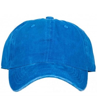 Baseball Caps Men's Baseball Cap Dad Hat Washed Distressed Easily Adjustable Unisex Plain Ponytai Trucker Hats - Blue - CE18Y...