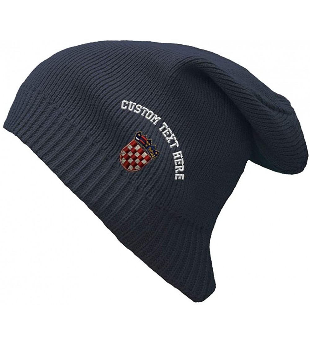 Skullies & Beanies Custom Embroidered Croatia Unisex Organic - C818H5MIU2R $27.73