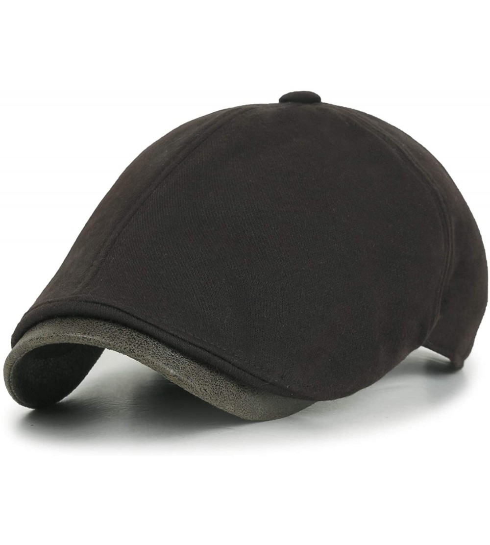 Newsboy Caps Soft cotton Newsboy Flat Cap ivy stretch Driver Hunting Hat - Brown Mix - C318RH5W37Z $23.02