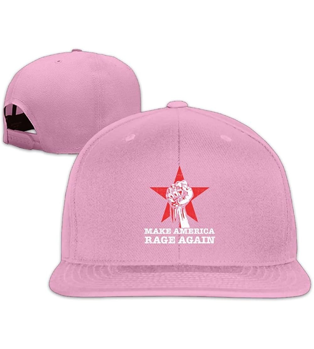 Baseball Caps Make America Rage Again Snapback Unisex Flat Bill Visor Baseball Cap - Pink - CF18COL52TH $8.59