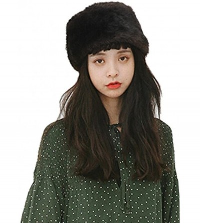 Skullies & Beanies Women Faux Fur Cossack Russian Hat Winter Warm Hats Cap - Black - CA1886HE4Y8 $7.27