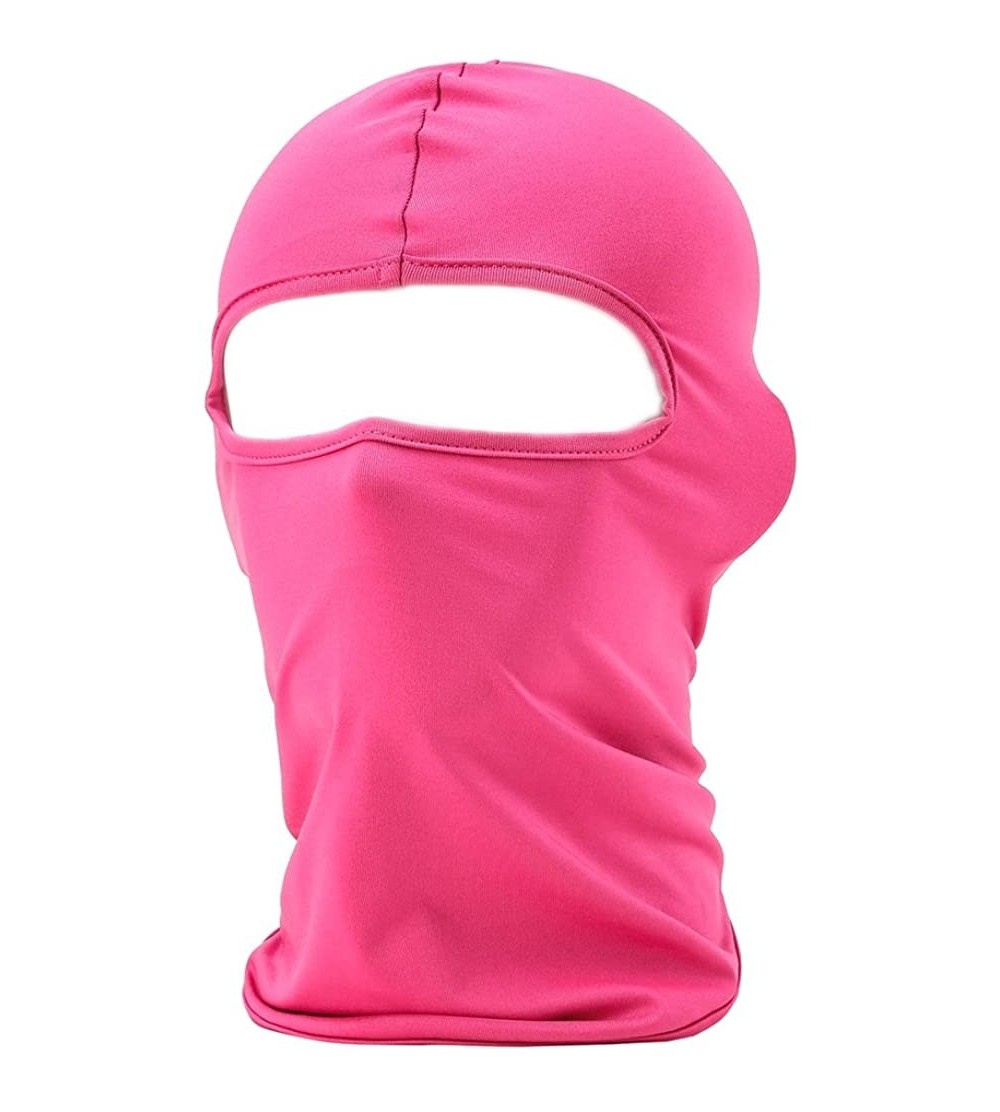 Balaclavas Multifunction Lycra Balaclava - Motorcycle Ski Cycling Full Face Mask-One Size - Hot Pink - C41253JDB5Z $9.14