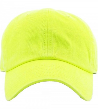 Baseball Caps Dad Hat Adjustable Plain Cotton Cap Polo Style Low Profile Baseball Caps Unstructured - Neon Lime - CH18Q90NUMA...