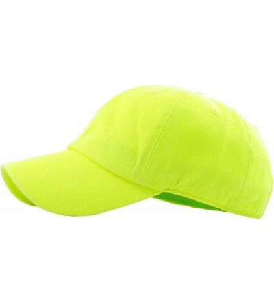 Baseball Caps Dad Hat Adjustable Plain Cotton Cap Polo Style Low Profile Baseball Caps Unstructured - Neon Lime - CH18Q90NUMA...