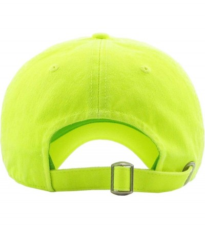 Baseball Caps Dad Hat Adjustable Plain Cotton Cap Polo Style Low Profile Baseball Caps Unstructured - Neon Lime - CH18Q90NUMA...