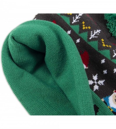 Skullies & Beanies Men's Christmas Hat- Charcoal/Green- One Size - Green Gnomie - C318UZNRHMM $13.81