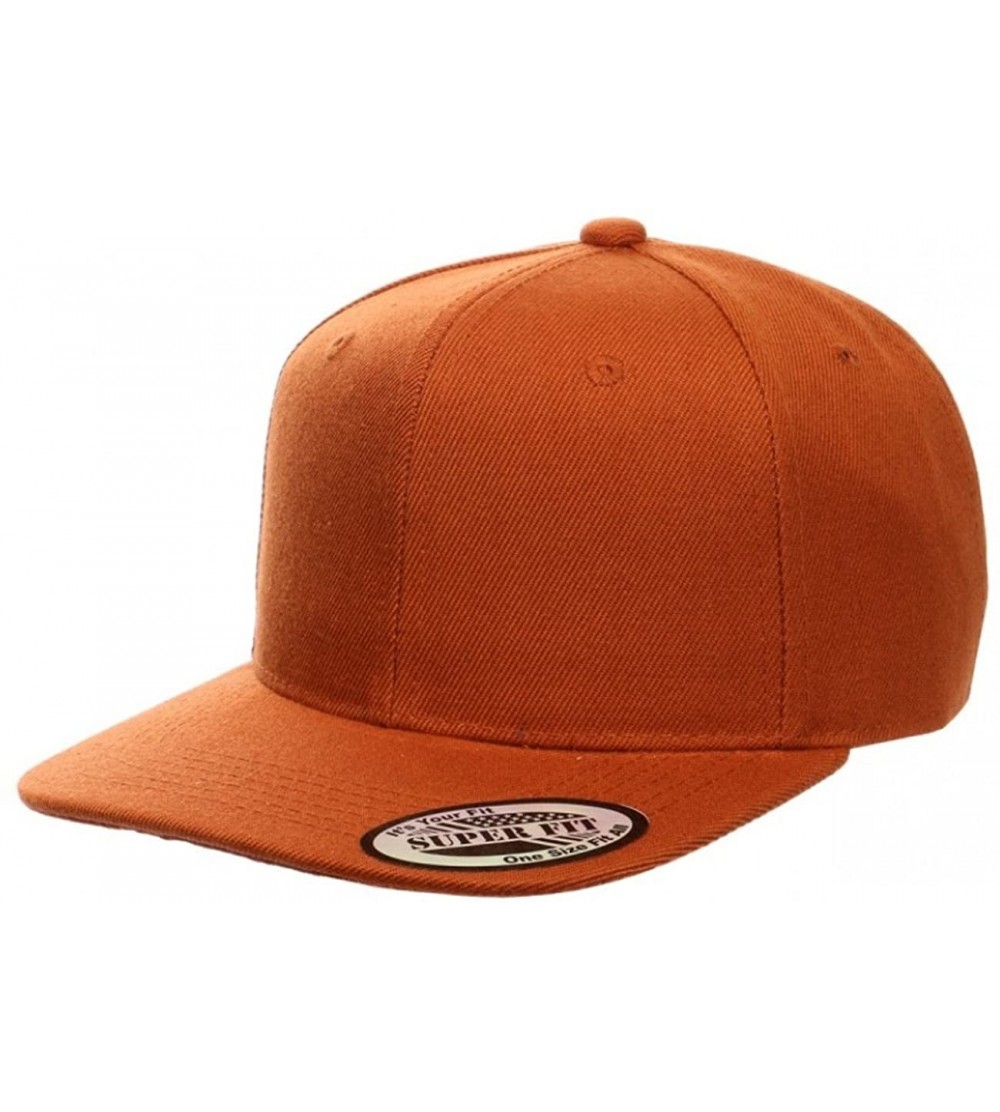 Baseball Caps Blank Solid Plain Flat Visor Snapback - Texas Orange - C41889TU3T5 $11.05