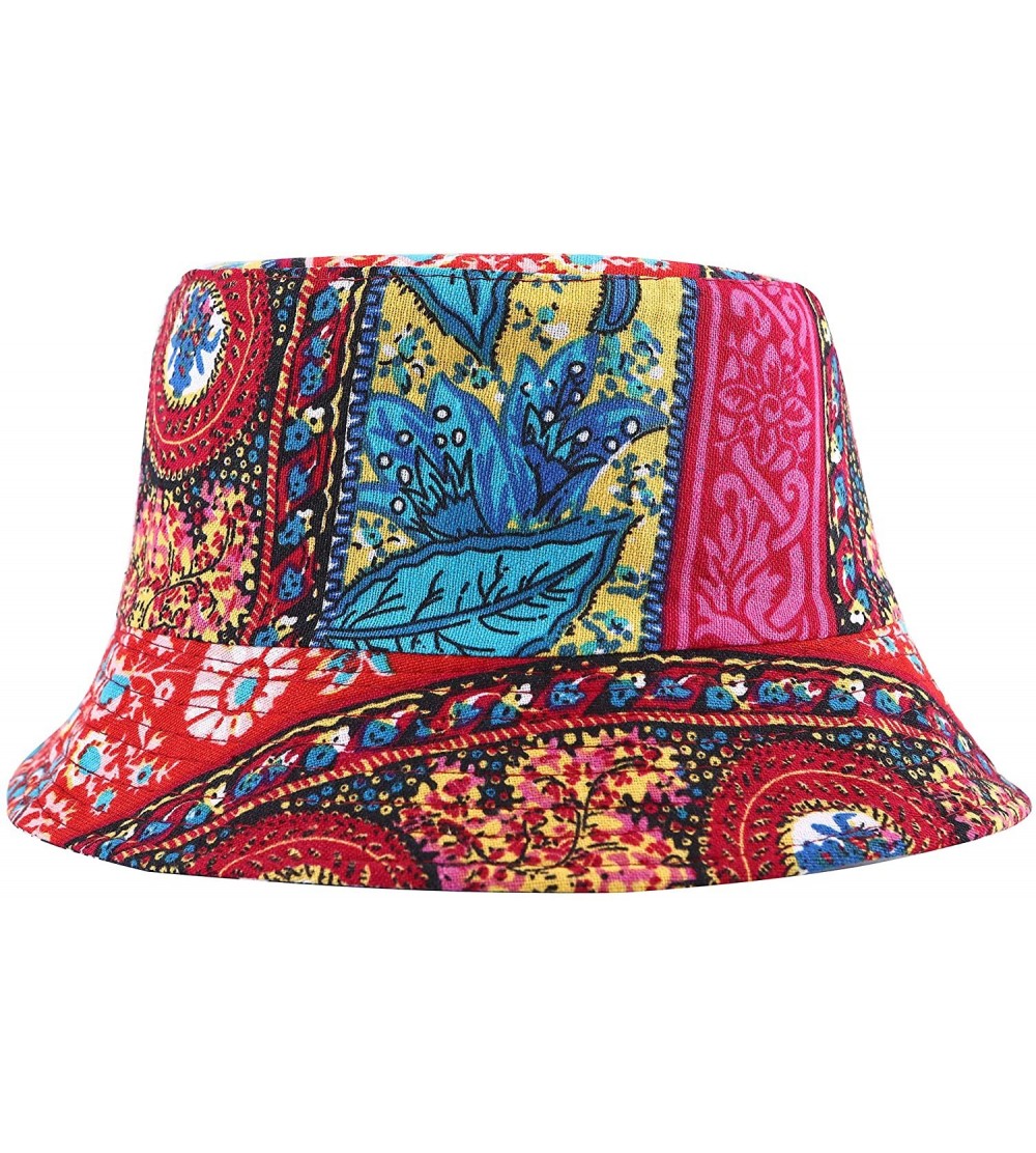 Bucket Hats Fashion Print Bucket Hat Summer Fisherman Cap for Women Men - Bohe Colors - C318SUD23AQ $9.19