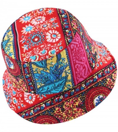 Bucket Hats Fashion Print Bucket Hat Summer Fisherman Cap for Women Men - Bohe Colors - C318SUD23AQ $9.19