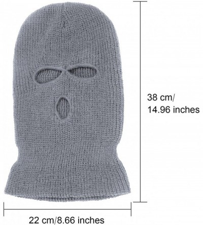 Balaclavas 4 Pieces 3-Hole Full Face Cover Ski Mask Winter Balaclava Warm Knit Full Face Mask - Black- Grey- Navy Blue - CZ18...