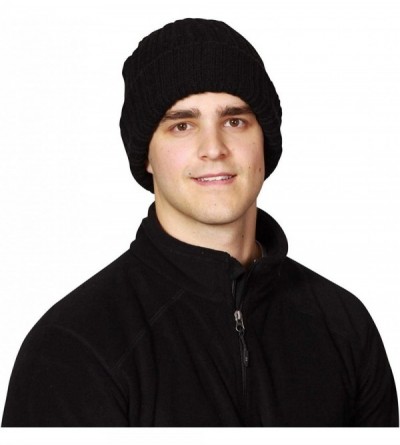 Skullies & Beanies Men's Wild Bill Relax Fit Classic Knit Watch Cap Beanie - Black - CB116DKCE39 $25.55