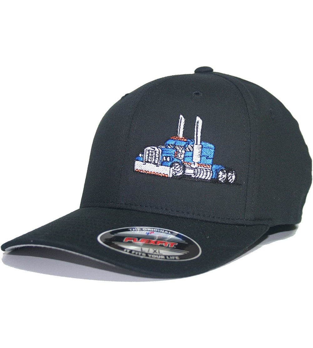 Baseball Caps Trucker Truck Hat Big Rig Cap Flexfit - Blue - CF185O52ALL $30.76