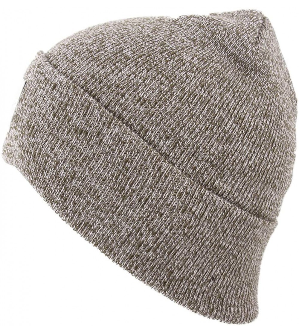 Skullies & Beanies Men's The Uniform Fine Knit Workwear Cuffed Beanie Hat - Olive-marl - C318KH903EZ $21.91