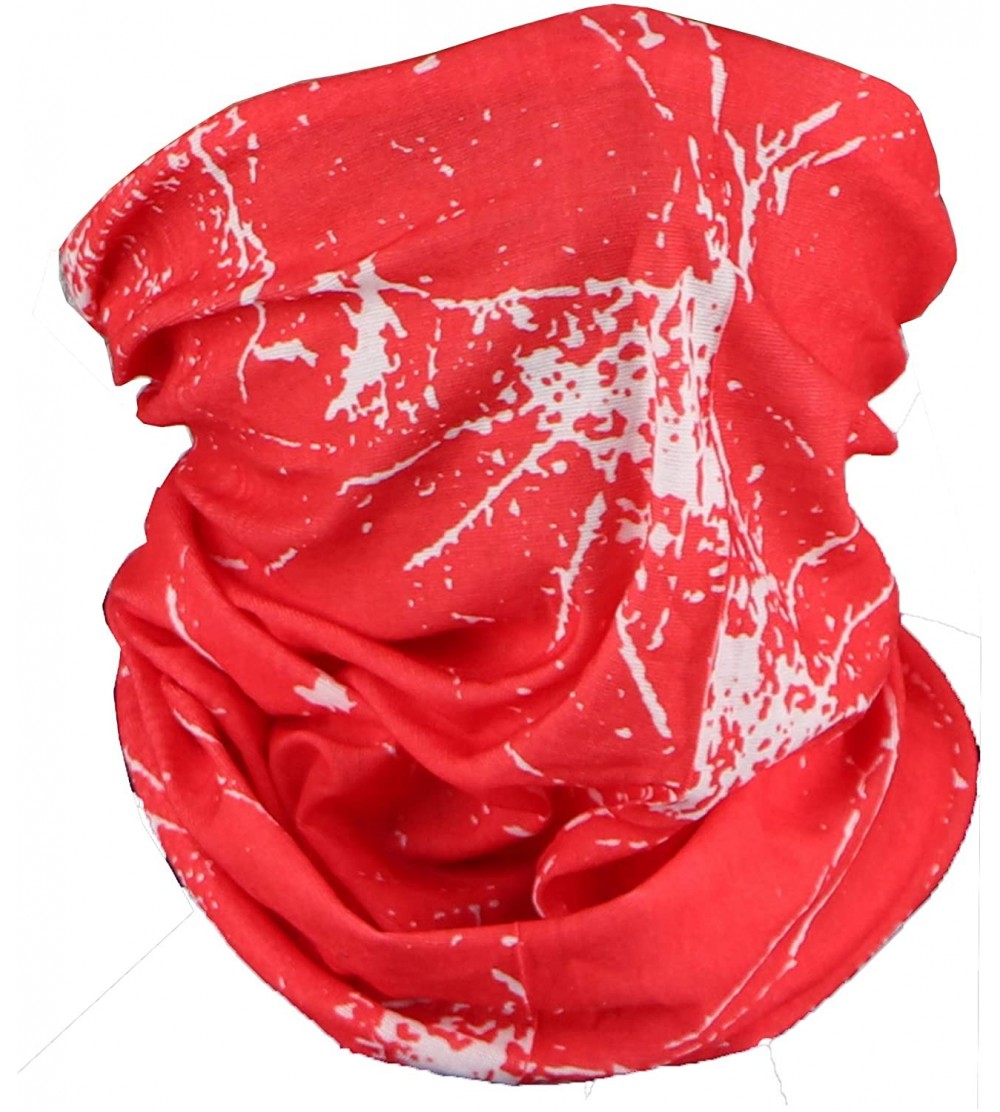 Balaclavas Seamless Face Mask Bandanas for Dust- Outdoors- Festivals- Sports - Splatter Red - CD198D8U3LM $14.27