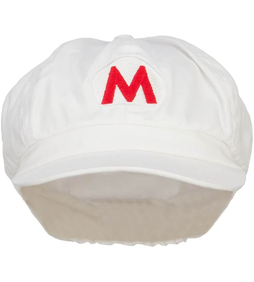 Newsboy Caps Fire Mario Luigi Embroidered Newsboy Cap - Red - CD17Y0DARNO $22.22