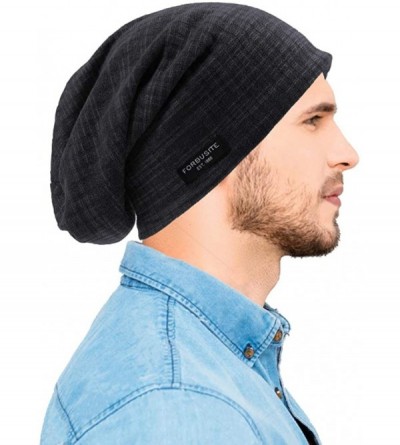 Skullies & Beanies Men Summer Beanie Long Slouchy Thin Lightweight Skull Cap B011h - B018h-black - C518UEC5NY2 $11.26