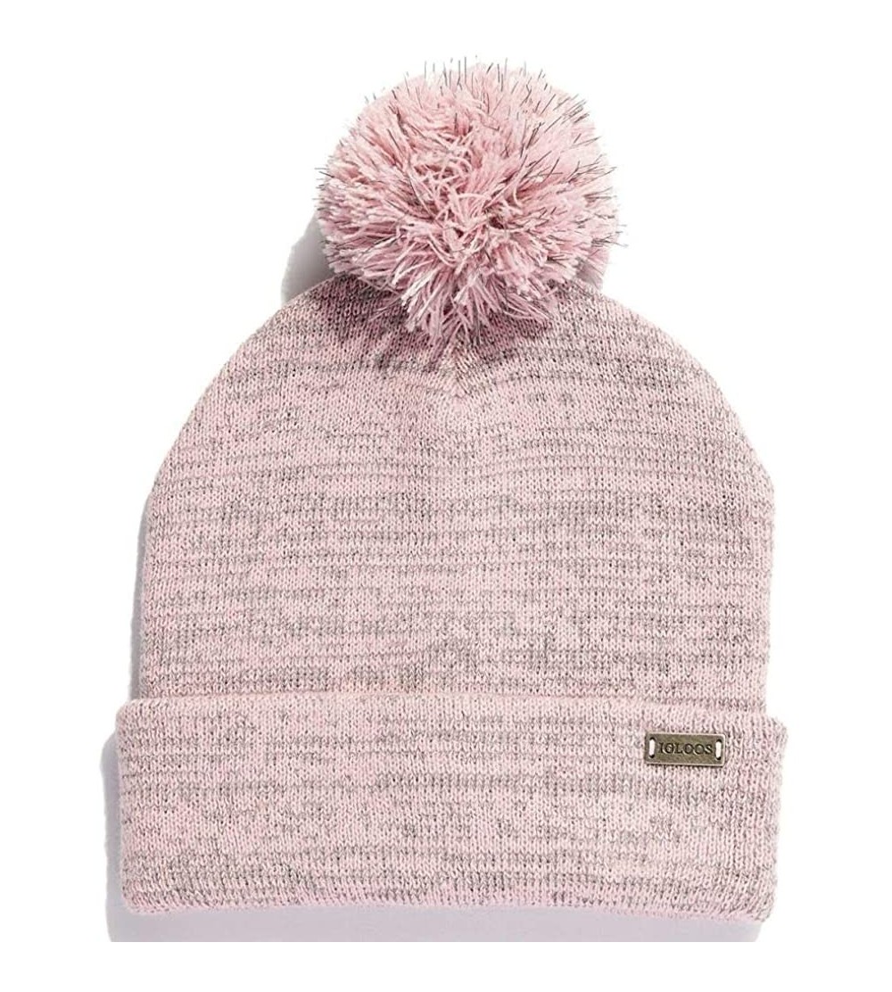 Skullies & Beanies Women's Reflective Yarn RKTek Pom Cuff Cap- Pale Orchid- One Size - C818A7LUGQO $18.90