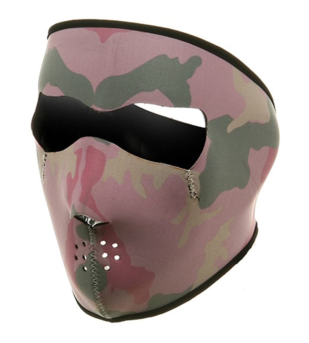 Balaclavas Neoprene Full Face Glow Mask - Pink - CI111XOW651 $19.05