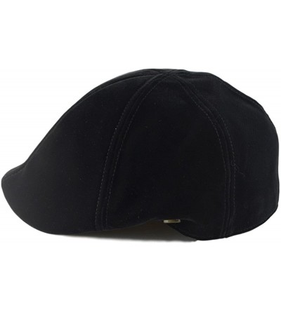 Newsboy Caps Mens Fall- Winter 6pannel Duck Bill Curved Ivy Looks Velvet Hat S/M L/XL - Black - CX12N2IPH3A $12.87