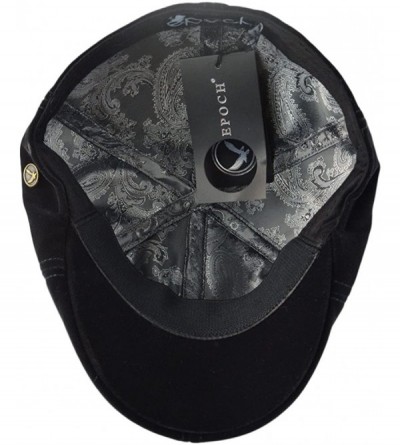 Newsboy Caps Mens Fall- Winter 6pannel Duck Bill Curved Ivy Looks Velvet Hat S/M L/XL - Black - CX12N2IPH3A $12.87